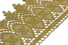 100mm 8 Mt. Metallic Gold Bridal Guipure Lace Trim | 3.93 Inch Wide Lace Trim | Geometric Bridal Lace | French Guipure | Lace Fabric TRM100