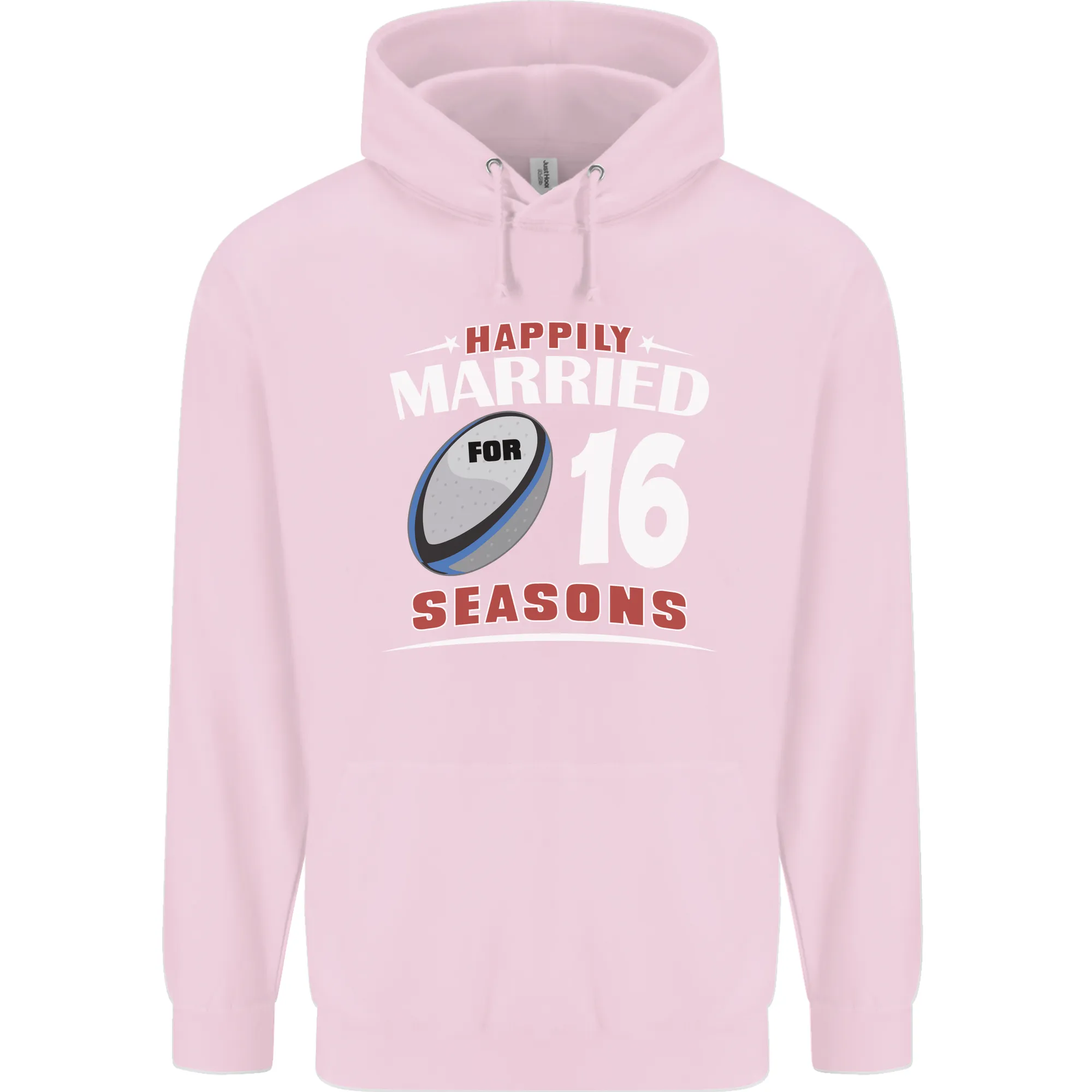 16 Year Wedding Anniversary 16th Rugby Mens 80% Cotton Hoodie