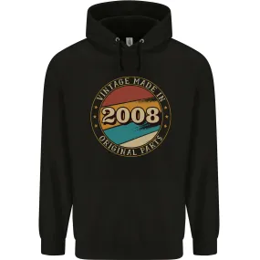 16th Birthday  Vintage Made In 2008 Mens 80% Cotton Hoodie