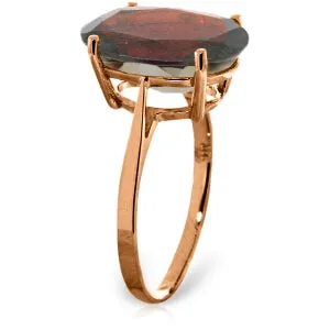 6 Carat 14K Solid Rose Gold Ring Natural Oval Garnet