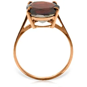 6 Carat 14K Solid Rose Gold Ring Natural Oval Garnet