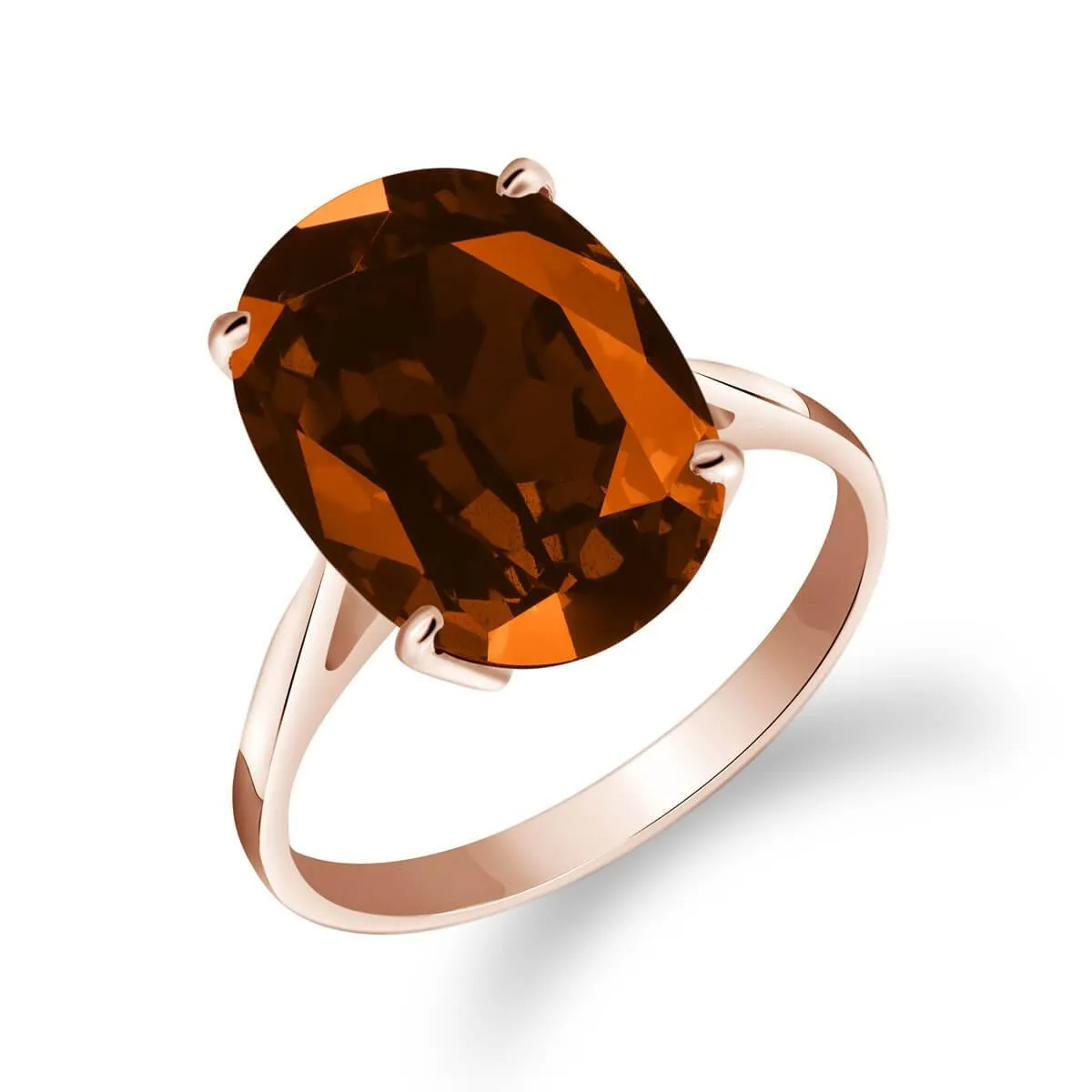 6 Carat 14K Solid Rose Gold Ring Natural Oval Garnet