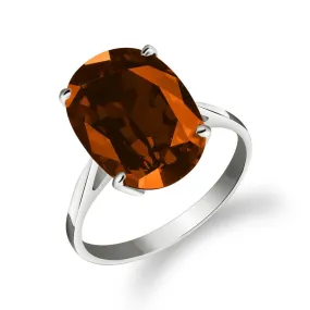 6 Carat 14K Solid White Gold Ring Natural Oval Garnet