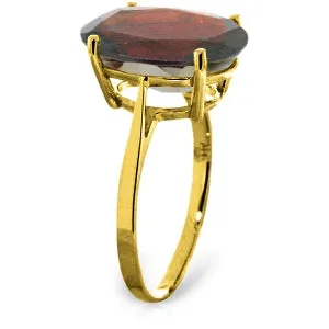 6 Carat 14K Solid Yellow Gold Ring Natural Oval Garnet