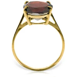 6 Carat 14K Solid Yellow Gold Ring Natural Oval Garnet