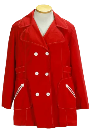 80s Double Breast Red Spring Jacket       M