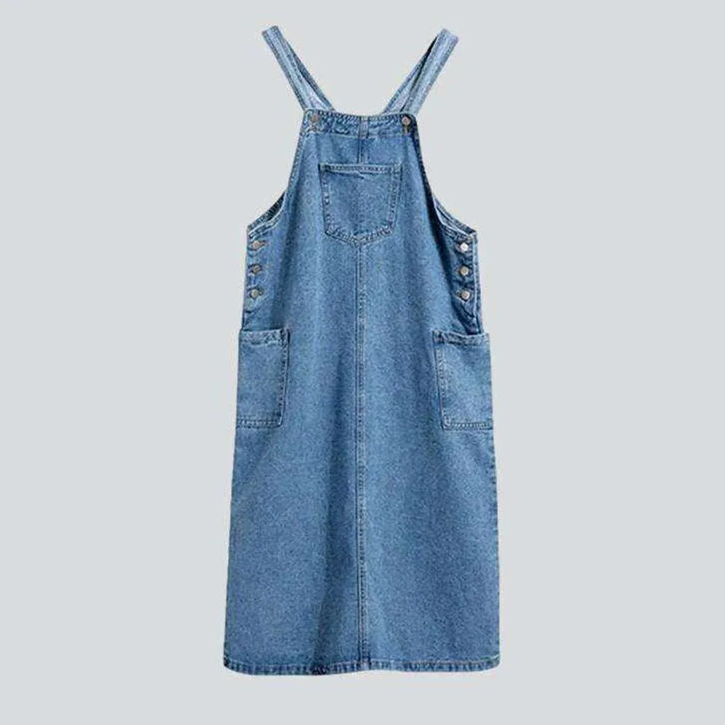 A-line 90s light denim dress