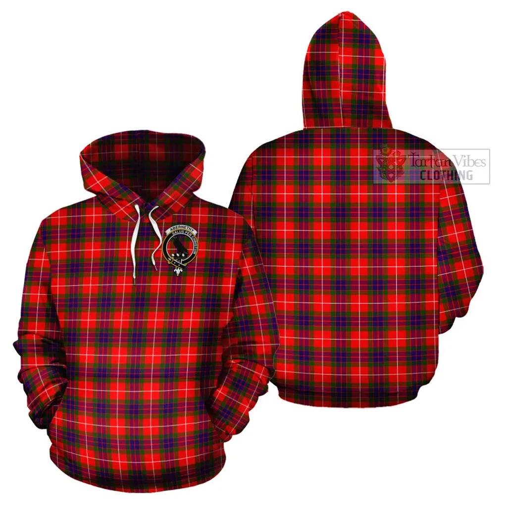 Abernethy Tartan Cotton Hoodie with Family Crest