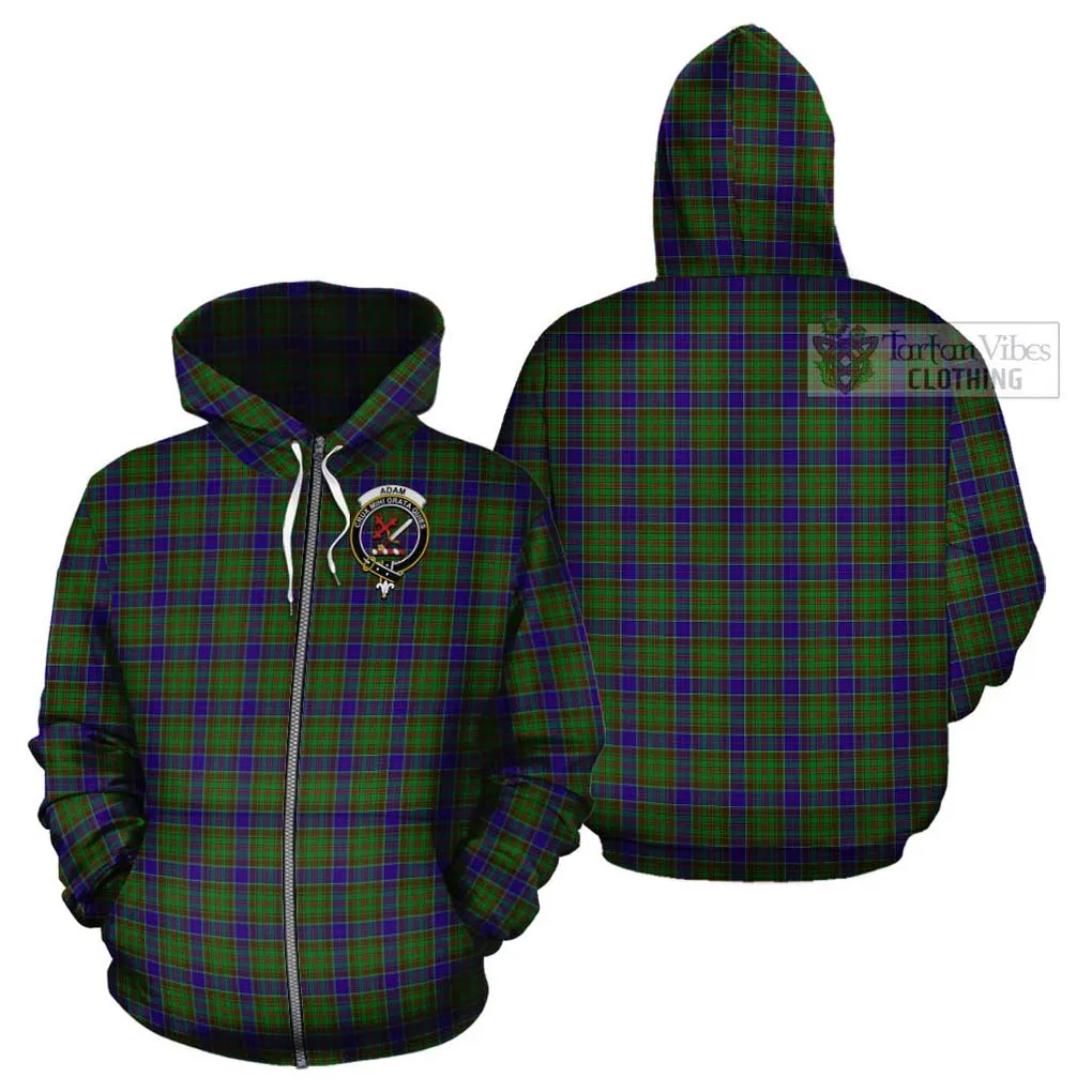 Adam Tartan Cotton Hoodie with Family Crest