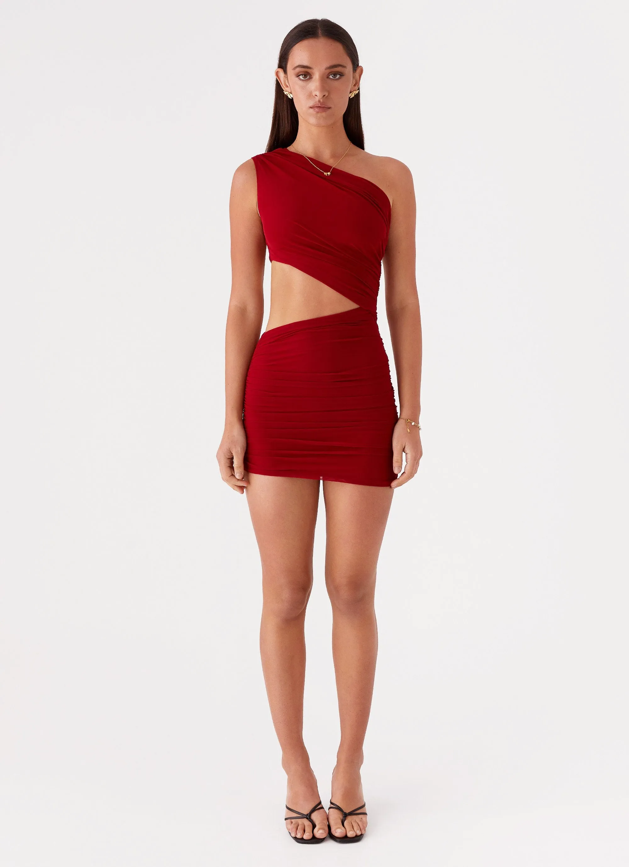 Addie Mini Dress - Ruby Red