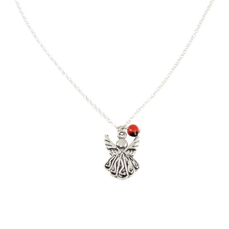 Adjustable Silver Tone Good Luck Charm Necklace w/ Huayruro Red & Black Seed Beads 16" - 18"