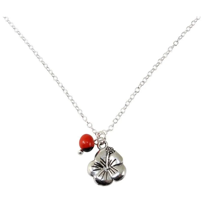 Adjustable Silver Tone Good Luck Charm Necklace w/ Huayruro Red & Black Seed Beads 16" - 18"