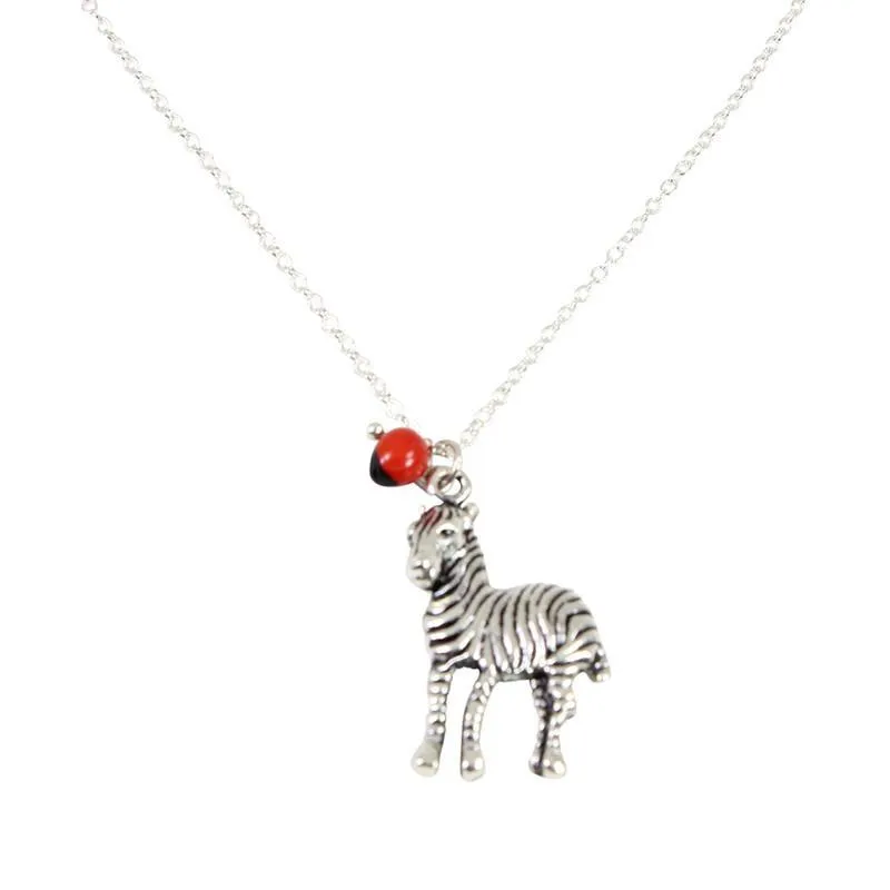 Adjustable Silver Tone Good Luck Charm Necklace w/ Huayruro Red & Black Seed Beads 16" - 18"