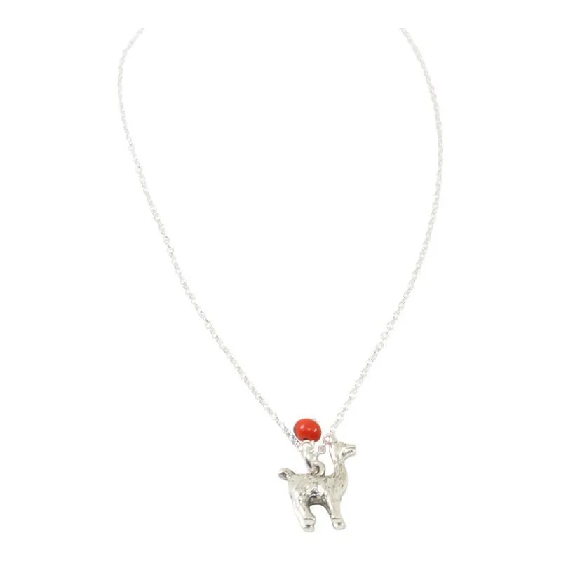 Adjustable Silver Tone Good Luck Charm Necklace w/ Huayruro Red & Black Seed Beads 16" - 18"