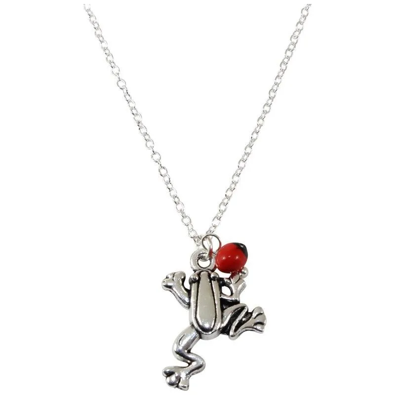 Adjustable Silver Tone Good Luck Charm Necklace w/ Huayruro Red & Black Seed Beads 16" - 18"