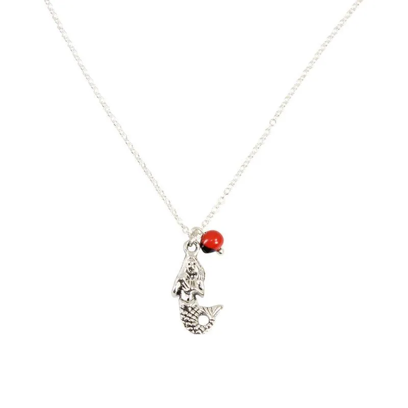 Adjustable Silver Tone Good Luck Charm Necklace w/ Huayruro Red & Black Seed Beads 16" - 18"