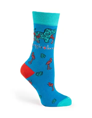 ADULT CREW SOCK, FLAMINGO PALM PUP