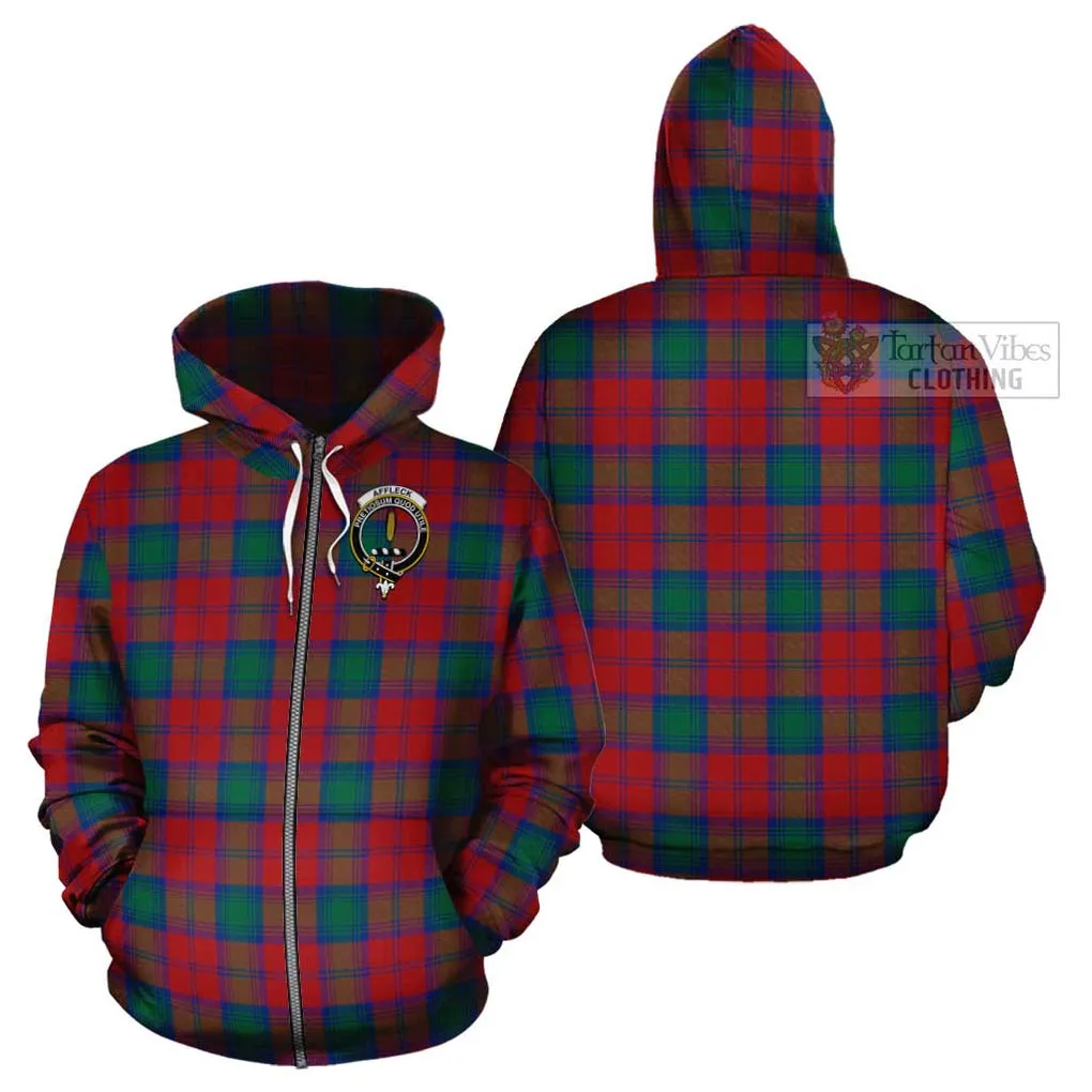 Affleck Tartan Cotton Hoodie with Family Crest