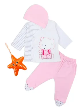 AJ Newborn Baba Suit 0Mth - 3Mth Baby Elephant Light Pink