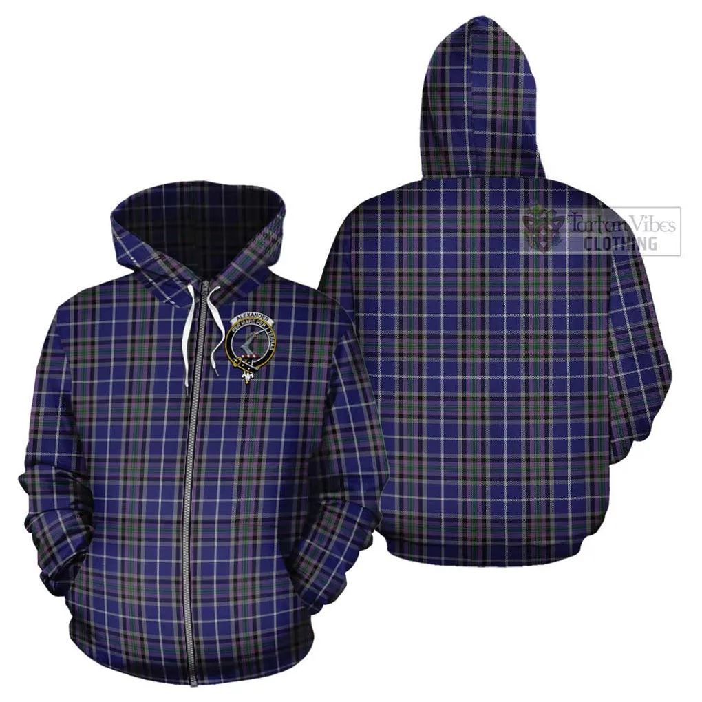 Alexander of Menstry Tartan Cotton Hoodie with Family Crest