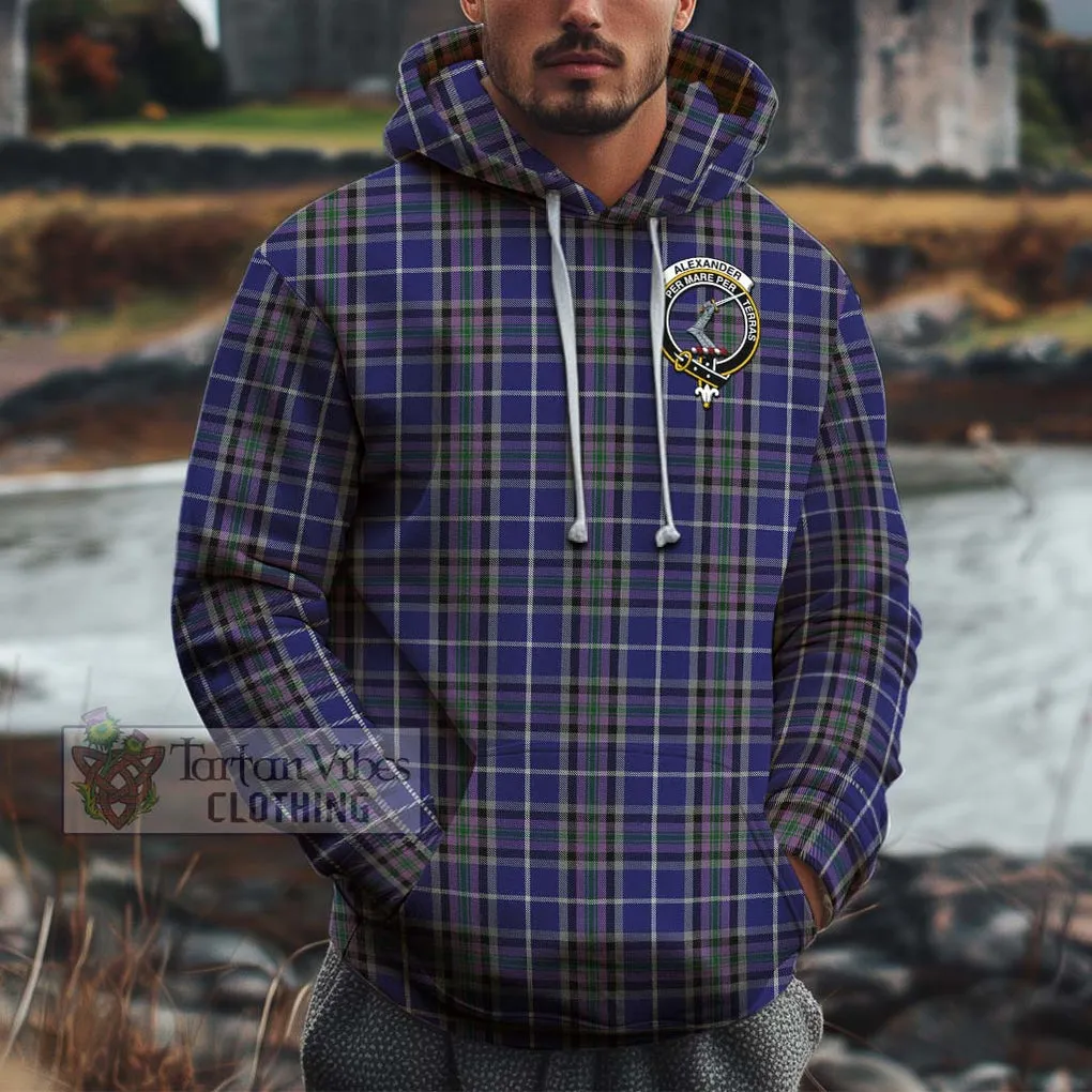 Alexander of Menstry Tartan Cotton Hoodie with Family Crest