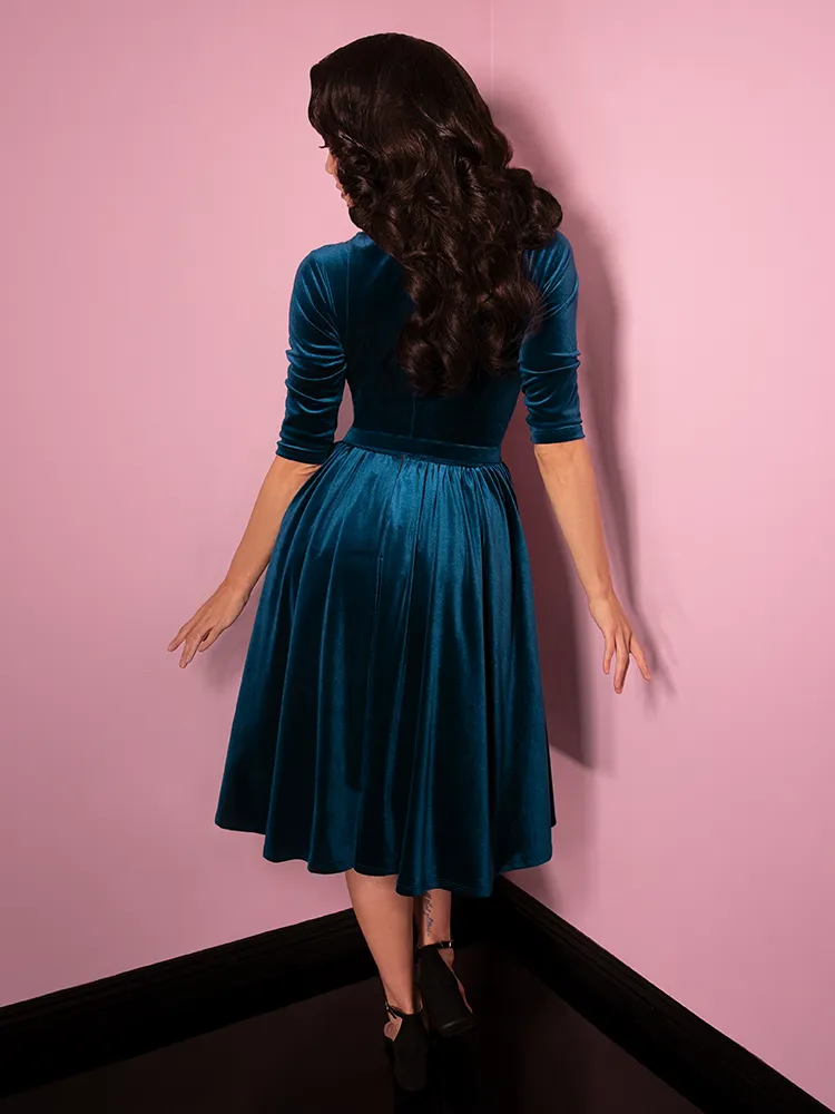 Allure Dress in Teal Velvet