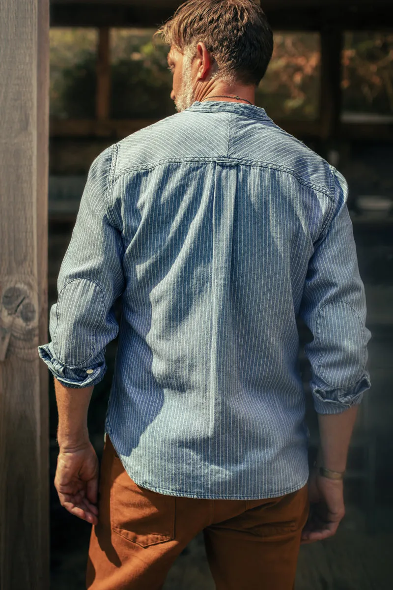 &SONS Emerson Shirt Indigo Stripe