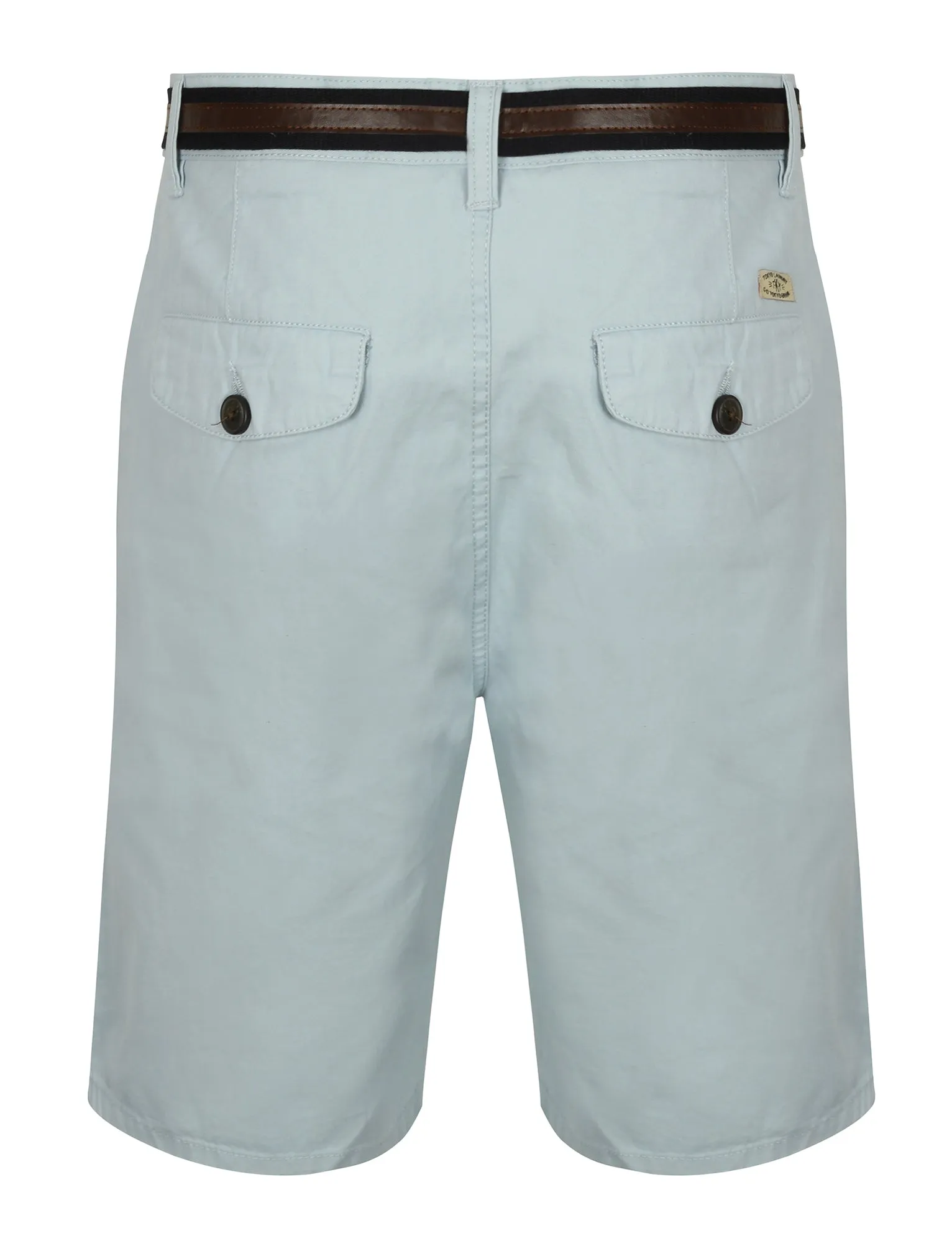 Aragon Cotton Chino Shorts with Belt in Starlight Blue - Tokyo Laundry