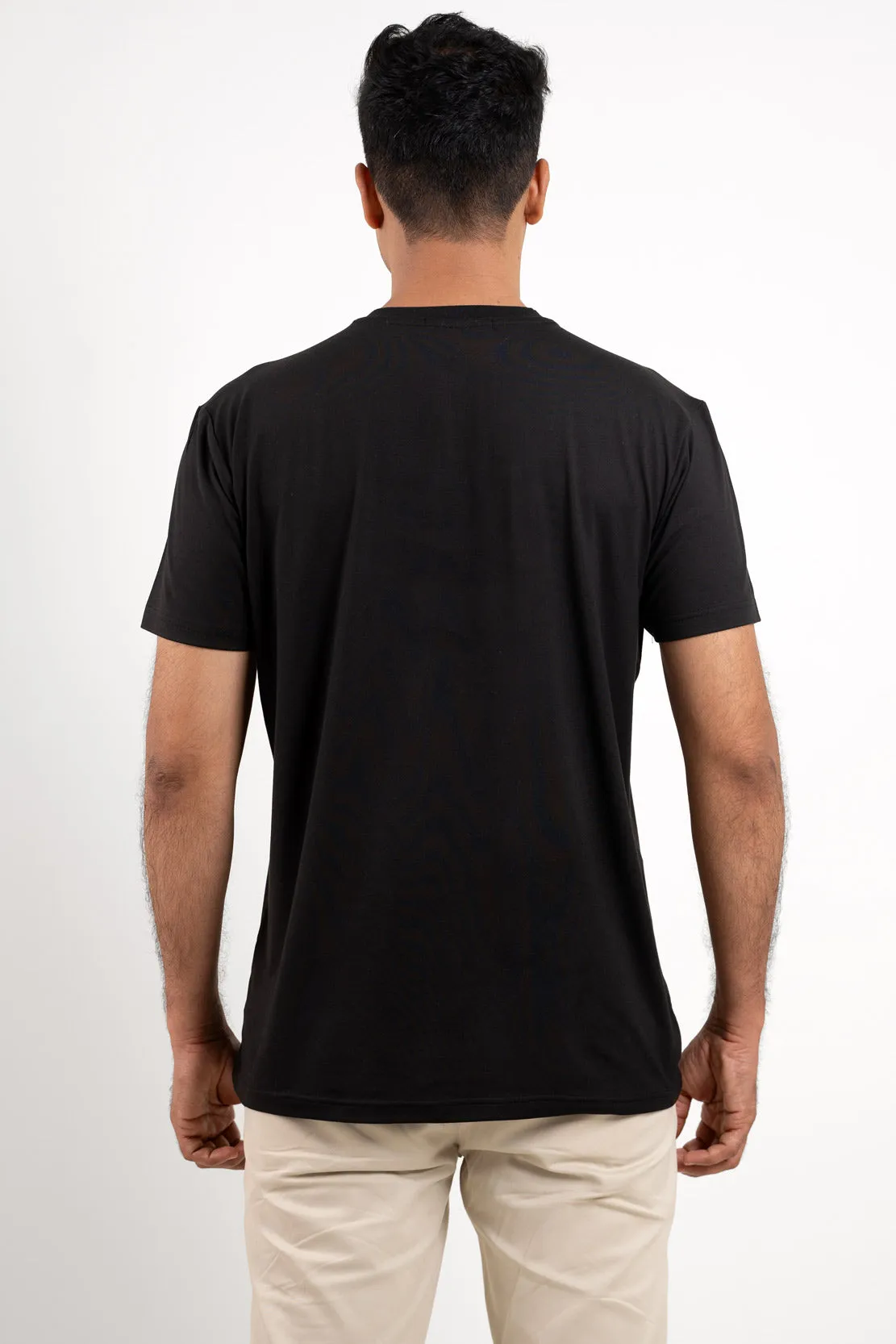 Archer Black Henley Tshirt  For Men