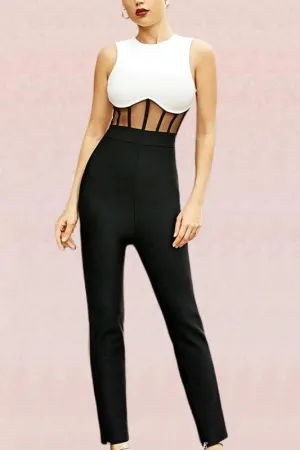 Audrey Bandage Pants Jumpsuit - Classic Black