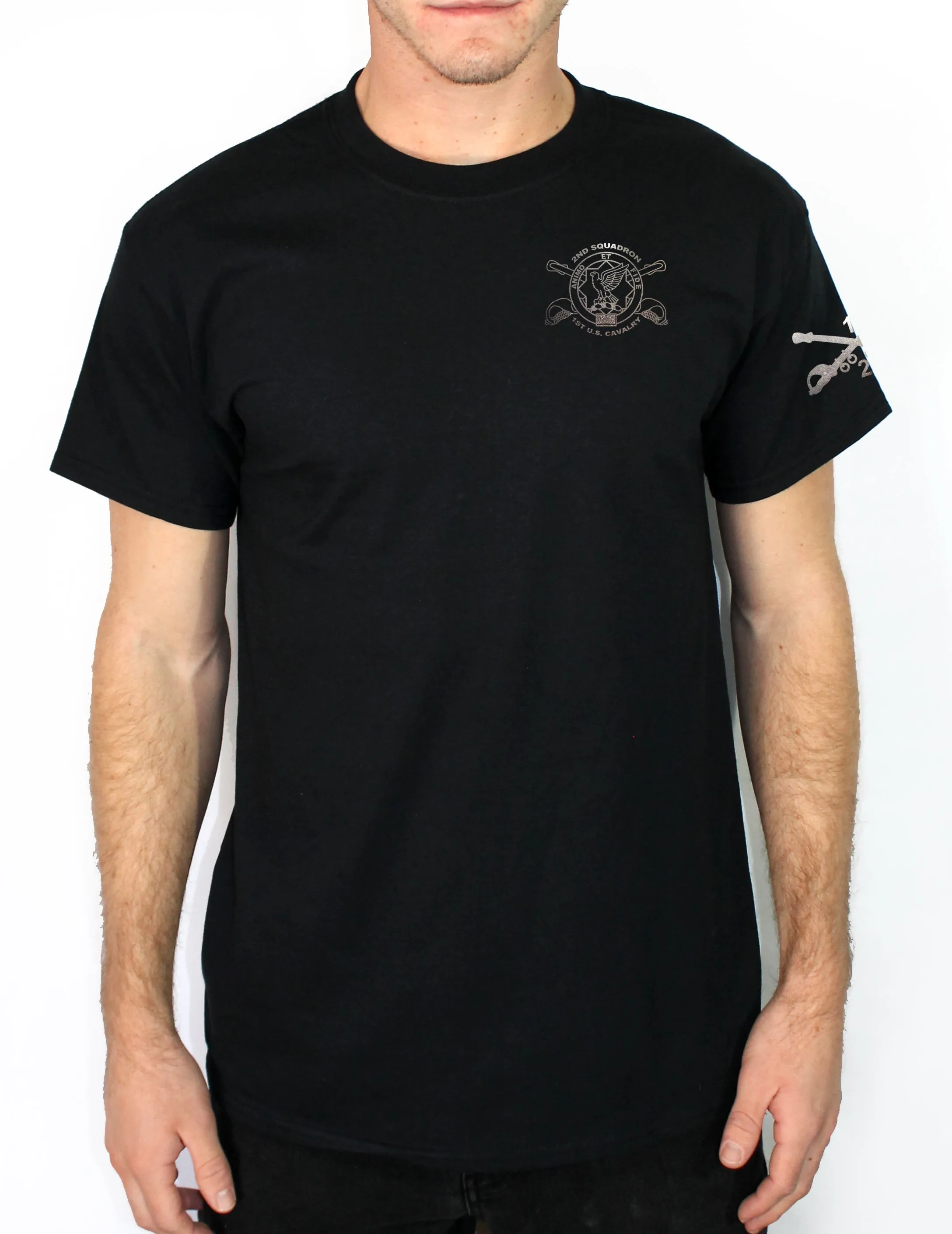 B Co Black on Black 50-50 Blend Black Unisex PT Short Sleeve Shirt. Approved for PT