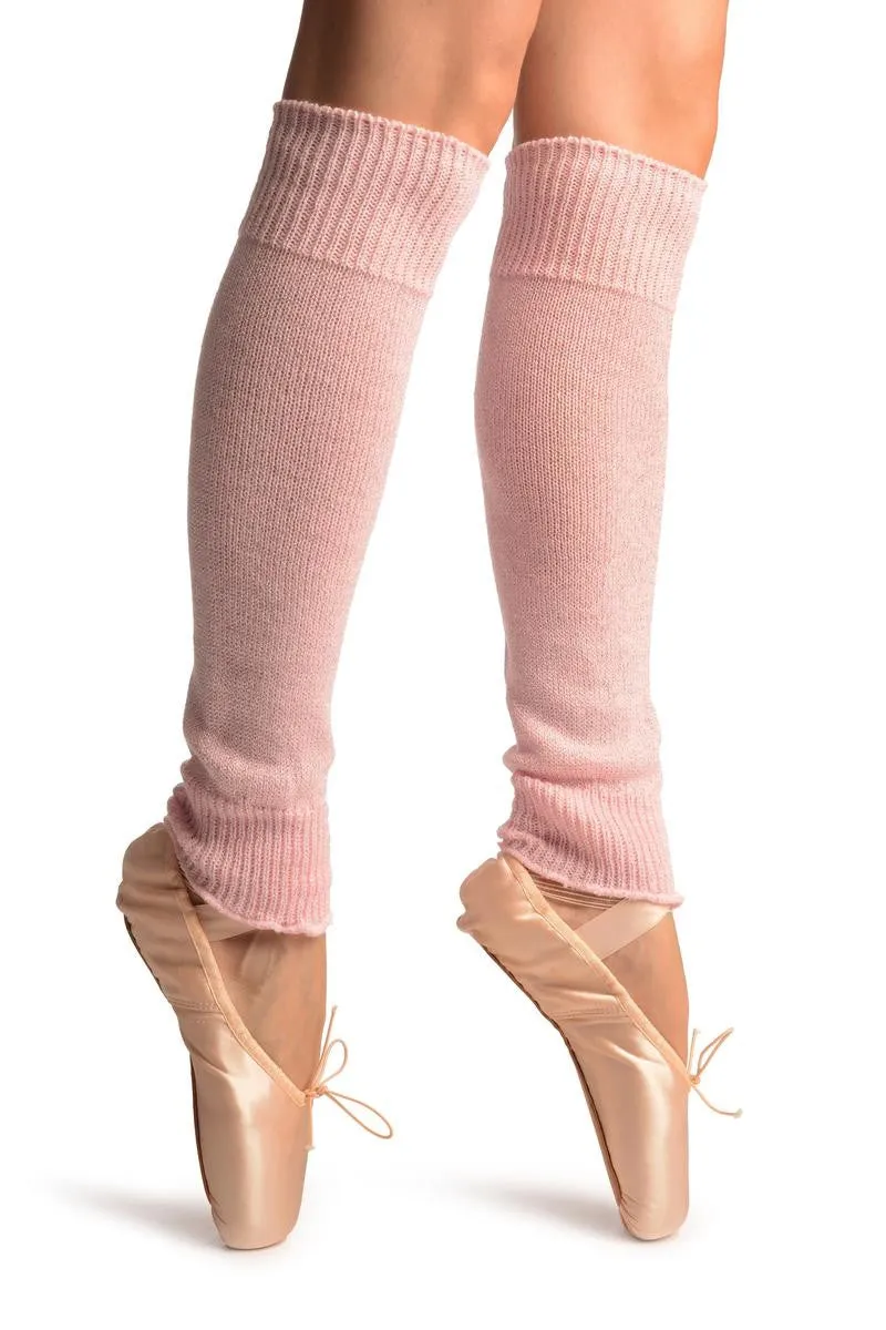 Baby Pink With Silver Lurex Dance/Ballet Leg Warmers