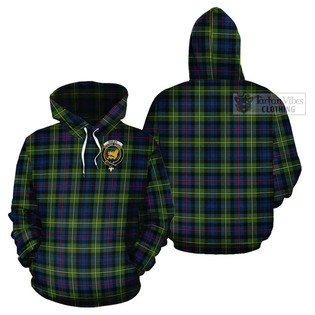 Bailey Modern Tartan Cotton Hoodie with Family Crest