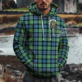 Baillie Ancient Tartan Cotton Hoodie with Family Crest