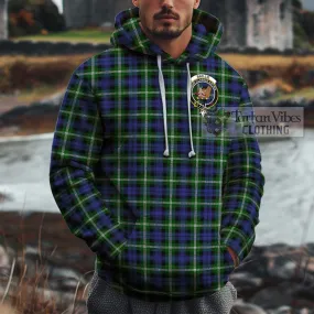 Baillie of Polkemmet Tartan Cotton Hoodie with Family Crest