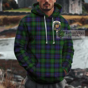 Baillie Tartan Cotton Hoodie with Family Crest