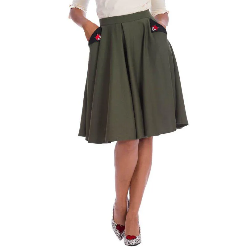 Banned Apparel Khaki Foxy Skirt