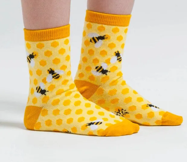 Bees Knees Kids' (Age 7-10) Crew Socks 3-Pack