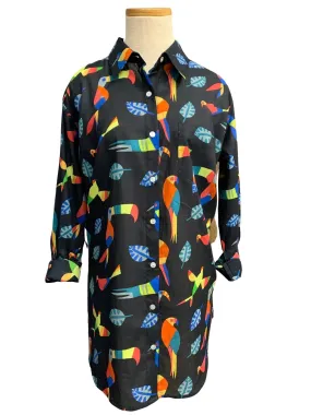 Black Fiesta Parrots Boyfriend Shirt