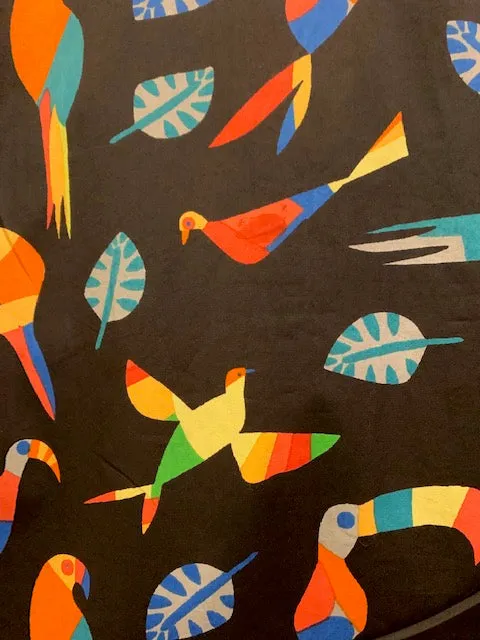 Black Fiesta Parrots Boyfriend Shirt