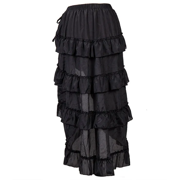 Black High-Low Steampunk Skirt