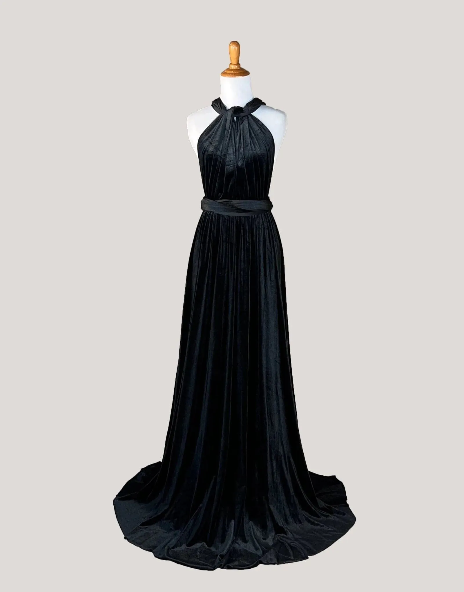 Black Velvet Infinity Dress/ Wrap Convertible Bridesmaid Dress,Y20-28