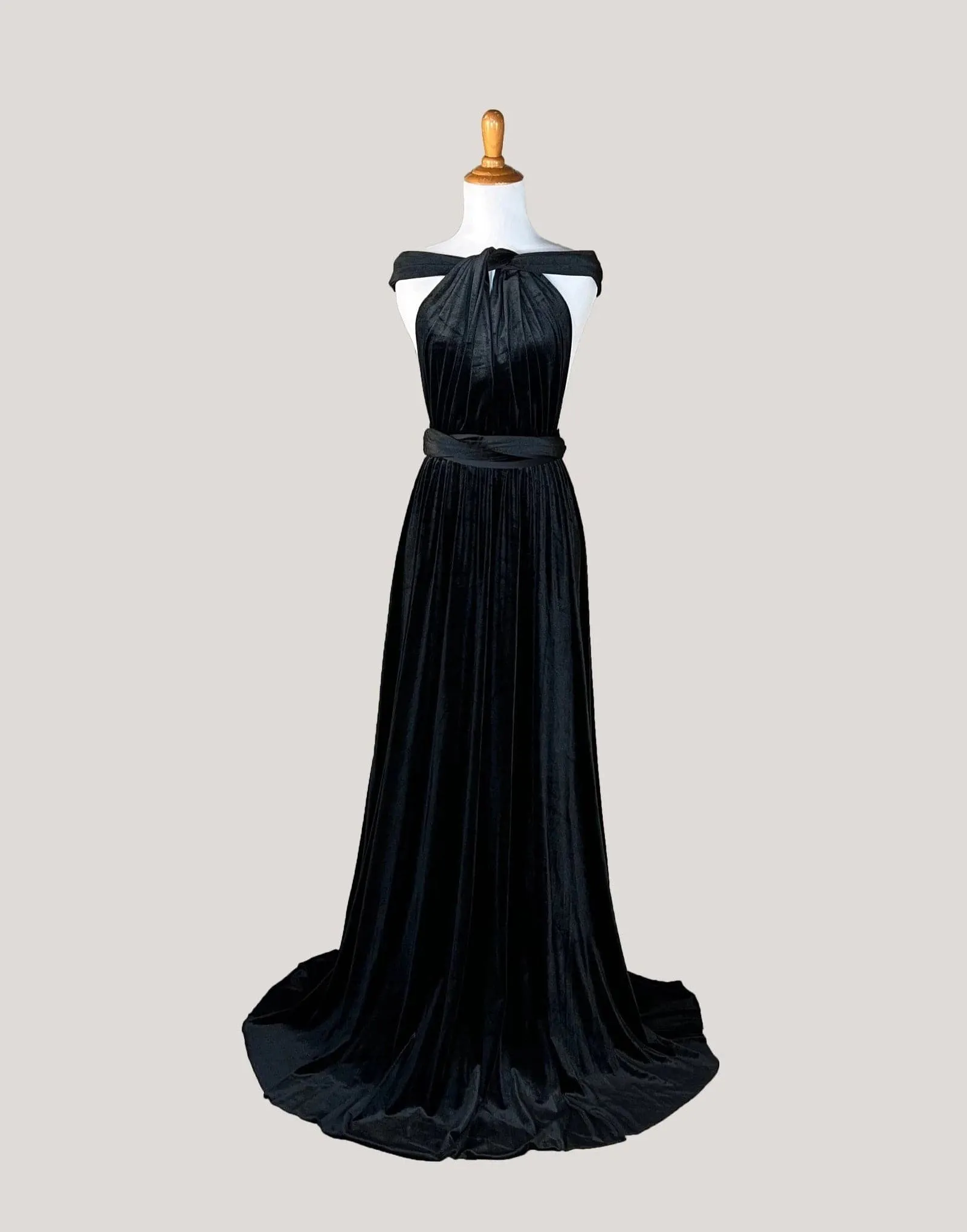 Black Velvet Infinity Dress/ Wrap Convertible Bridesmaid Dress,Y20-28