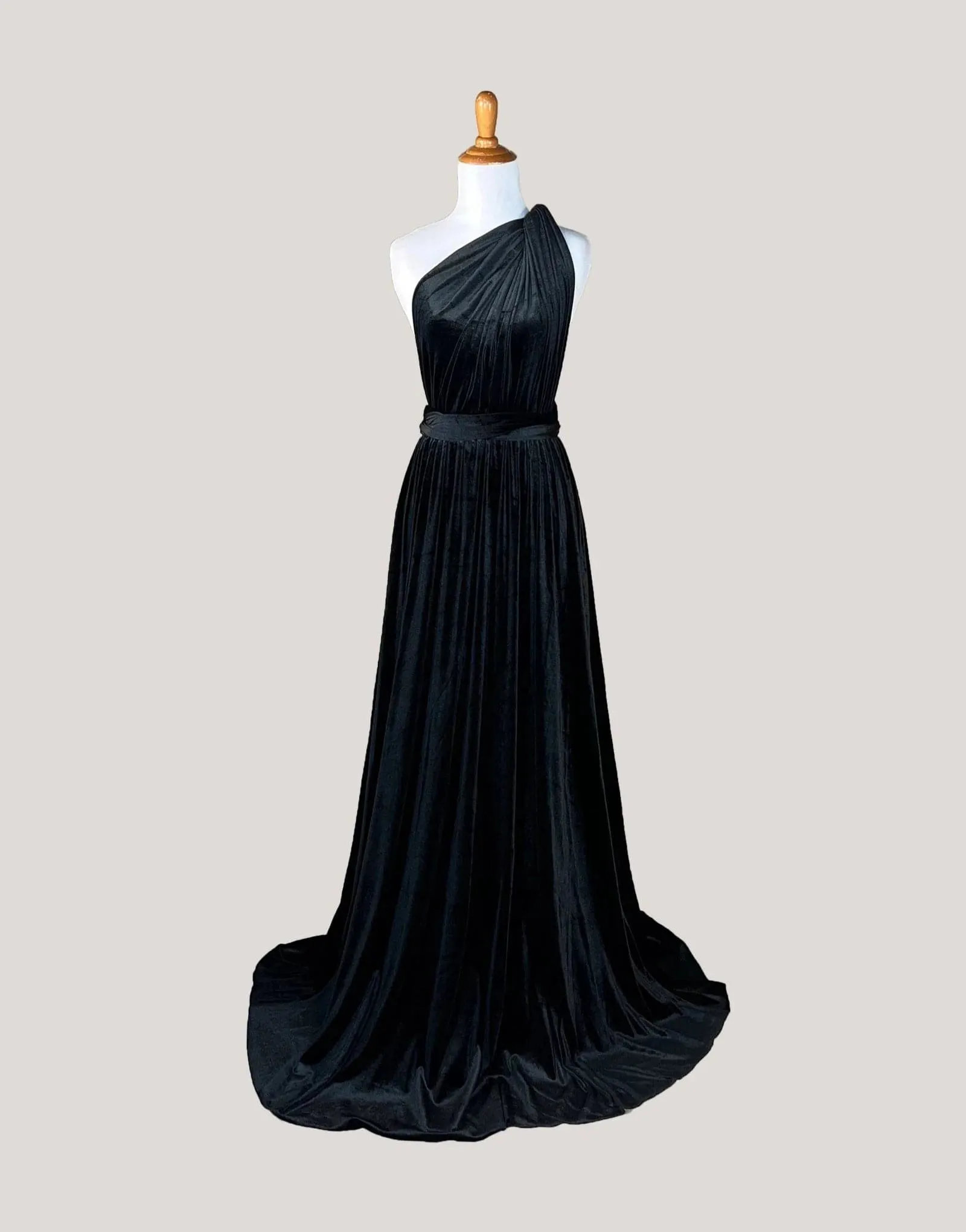 Black Velvet Infinity Dress/ Wrap Convertible Bridesmaid Dress,Y20-28