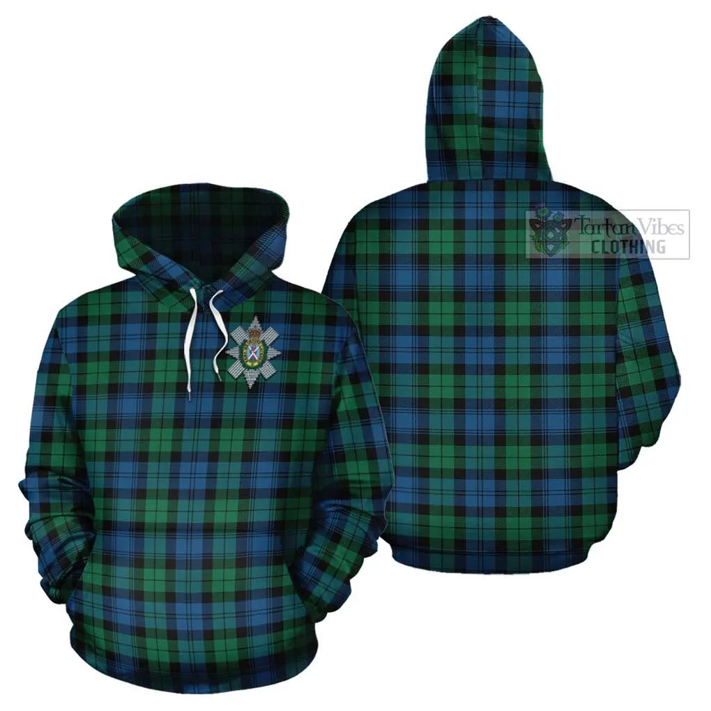 Black Watch Ancient Tartan Cotton Hoodie with Family Crest