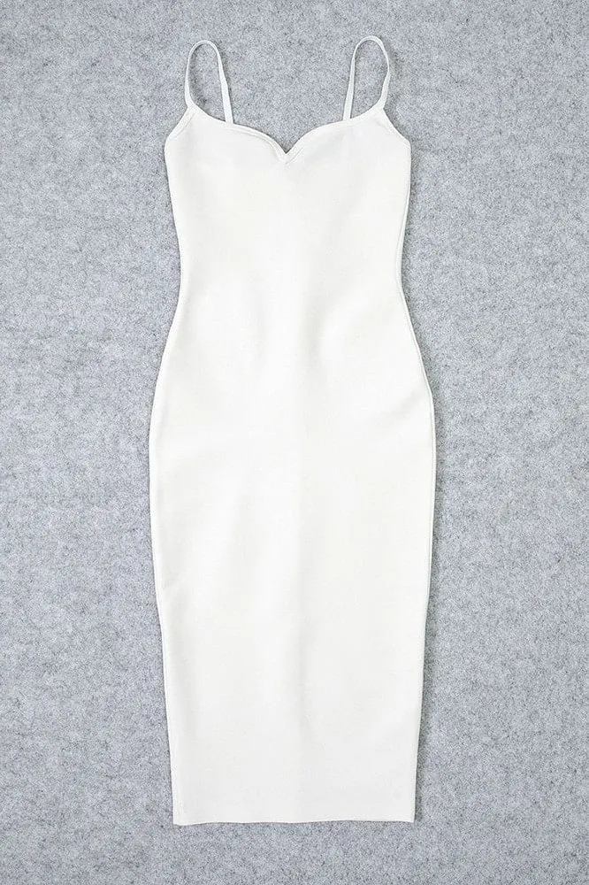 Blanche Bandage Midi Dress - Pearl White