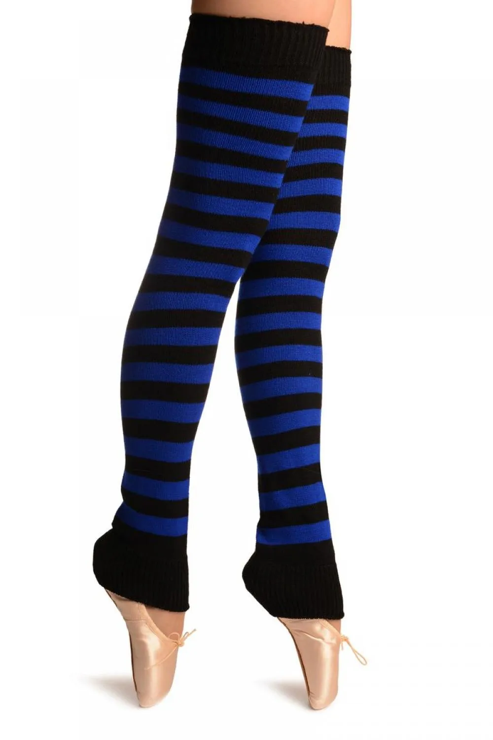 Blue & Black Stripes Dance/Ballet Leg Warmers