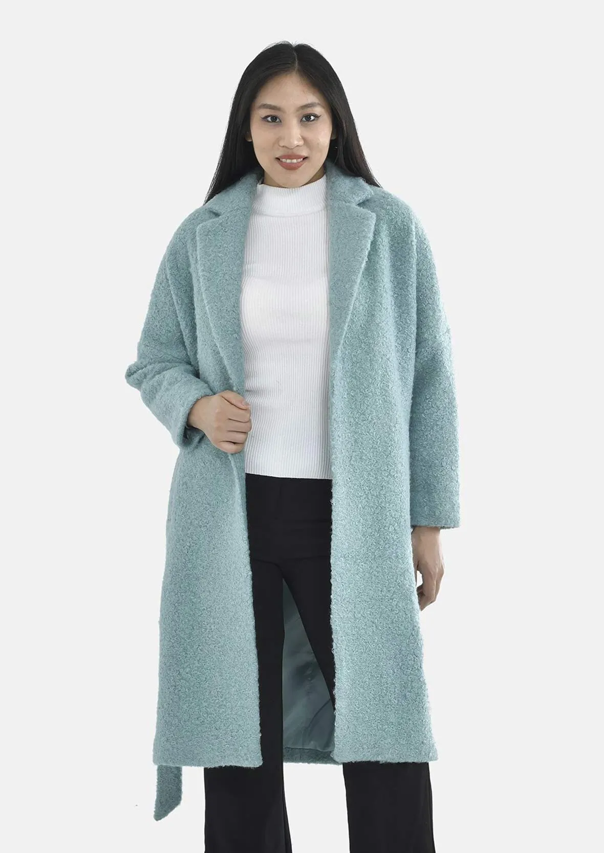 Boucle Tie Belt Coat