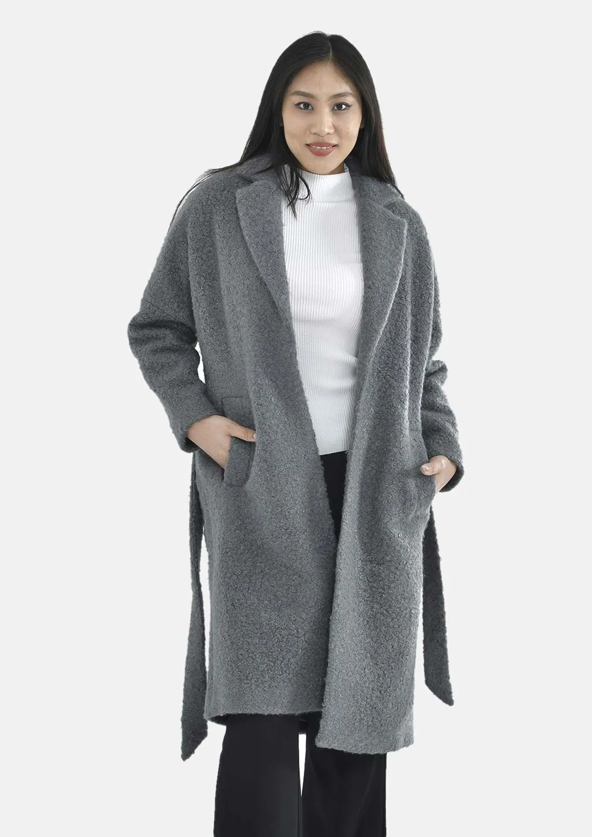 Boucle Tie Belt Coat