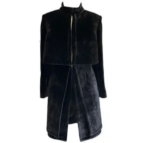 Brandon Maxwell Black Structured Velvet Coat